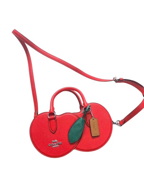 Coach Handbags - Coach Red Cherry Crossbody Bag with Green Leaf Accent